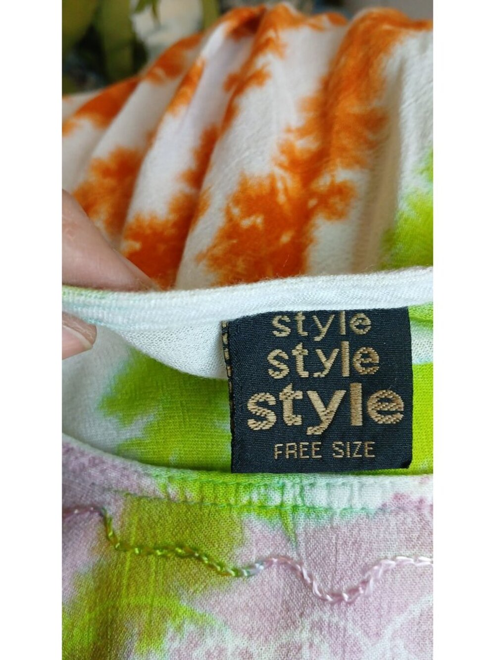 Style Free Size Tie Dye Dress Rayon Made in India Boho Casual Summer Beach #B2 - Picture 5 of 6